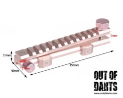 Worker Adjustable Aluminum Picatinny Rail Mount Silver -Out Of Darts OUTOFDARTS WORKERW0316 PICATINY RAIL MOUNT ADJUSTABLE ROSE GOLD 3 RIGHT