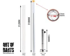 Worker Short Dart Upgrade Tube Kit For Longshot CS-12 (Multiple Length Options) CLOSEOUT -Out Of Darts OUTOFDARTS W0486 WORKER LONGSHOT TUBE KIT SILVER