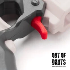 Stryfe Magazine Release Trigger 3D Printed 7 Stryfe Magazine Release Trigger 3D Printed -Out Of Darts Out of Darts 3D Printed Parts Magazine Release Lever For Nerf N Strike Elite Stryfe installed detail