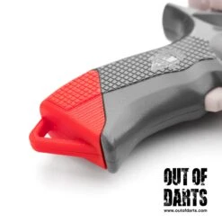 Stryfe Heel (+2 Comfort) -Out Of Darts Out of Darts 3D Printed Parts Nerf Stryfe Heel Grip Extension With Sling Point installed on blaster detail