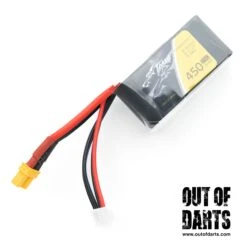 Tattu Micro 450mAh 3S 75C LiPo (XT30) -Out Of Darts Out of Darts Batteries Tattu Micro 450mAh 75C 3S LiPo Battery Pack angled view