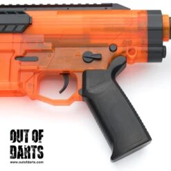 Zius BK1s Automatic Electric Blaster (AEB) 17 Zius BK1s Automatic Electric Blaster (AEB) -Out Of Darts Out of Darts Blasters AEB Zius BK1s Automatic Electronic Blaster AEB Transparent Orange grip fire mode select