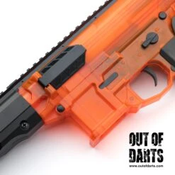 Zius BK1s Automatic Electric Blaster (AEB) 16 Zius BK1s Automatic Electric Blaster (AEB) -Out Of Darts Out of Darts Blasters AEB Zius BK1s Automatic Electronic Blaster AEB Transparent Orange jam door detail