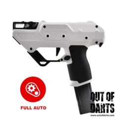 Worker Nightingale Blaster FULL-AUTO 22 Worker Nightingale Blaster FULL-AUTO -Out Of Darts Out of Darts Blasters Shells Worker Nightingale Full Auto Blaster White Black