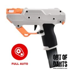 Worker Nightingale Blaster FULL-AUTO 26 Worker Nightingale Blaster FULL-AUTO -Out Of Darts Out of Darts Blasters Shells Worker Nightingale Full Auto Blaster White Orange