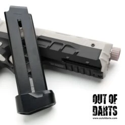 ZWQ S200S Viper Magazine 8 ZWQ S200S Viper Magazine -Out Of Darts Out of Darts Blasters Shells ZWQ S200S Viper Blaster Weighted Gen 3 Magazine next to blaster