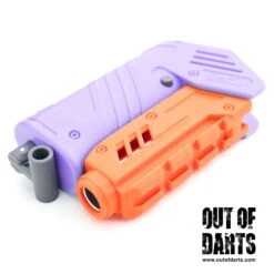 Dart Zone Max Solo Single-Shot Blaster 17 Dart Zone Max Solo Single-Shot Blaster -Out Of Darts Out of Darts Blasters Springers Dart Zone Max Solo Pro Single Shot Blaster Purple collaped barrel detail