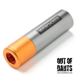 Worker 10-Line Adjustable Aluminum SCAR 29 Worker 10-Line Adjustable Aluminum SCAR -Out Of Darts Out of Darts SCAR BCAR Worker 10 String Adjustable Aluminum SCAR Barrel Grey Orange detail