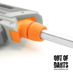 RedCowl Stryker 2.0 Barrel Collet 11 RedCowl Stryker 2.0 Barrel Collet -Out Of Darts Out of Darts Springer Parts RedCowl Dart Zone Max Stryker 2.0 Barrel Collet installed in blaster detail