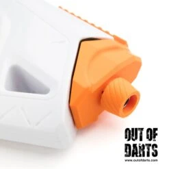 RedCowl Torrent Barrel Collet -Out Of Darts Out of Darts Springer Parts RedCowl Nerf Pro Torrent Barrel Collet installed in blaster detail
