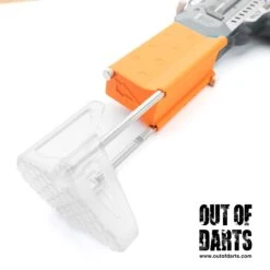 Piston Pump High-Capacity Battery Stock 12 Piston Pump High-Capacity Battery Stock -Out Of Darts Out of Darts Springer Parts X Shot Piston Pump AEB High Capacity Battery Stock installed detail