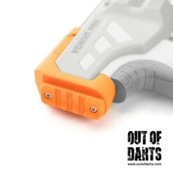 RedCowl Venom Pro Stock Kit -Out Of Darts Out of Darts Stocks RedCowl Dart Zone Max Venom Pro Stock Kit assembled installed on blaster detail